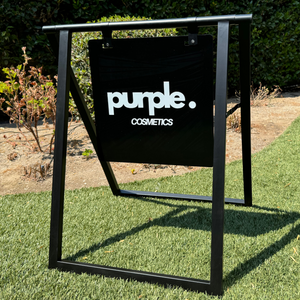 Modern Business Display Board 24x30 Magnetic Sidewalk Chalkboard Frame in Black with Black Board