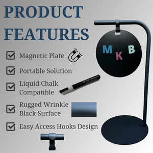 Modern Metal Sidewalk 14x30 Sign Frame Magnetic Board Sign Product Highlighted Features Black Frame with Black Board