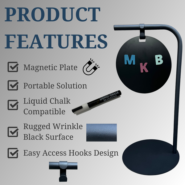 Modern Metal Sidewalk 14x30 Sign Frame Magnetic Board Sign Product Highlighted Features Black Frame with Black Board