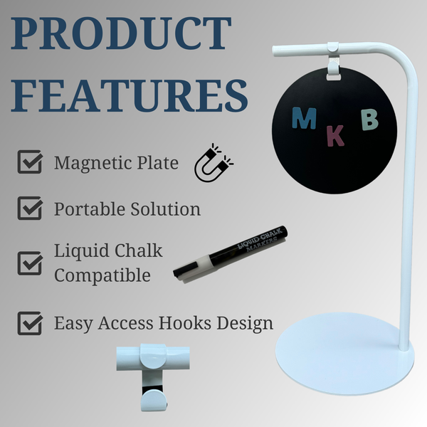 Contemporary Metal Sidewalk 14x30 Sign Frame Magnetic Board Sign Product Highlighted Features White Frame with Black Board
