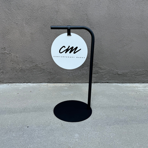 Contemporary Marks Round Sidewalk Sign with custom logo