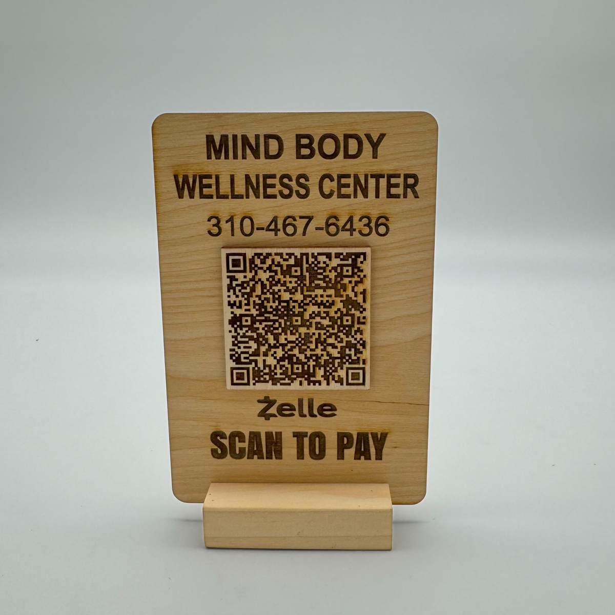 Custom Wooden Engraved Sign with QR Code - Payments Series ...