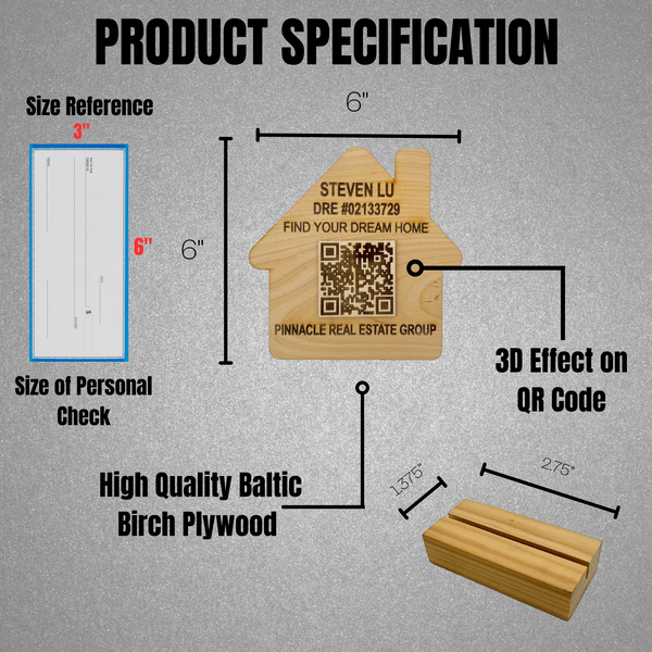 Realtor advertising sign with QR code design Product Specification