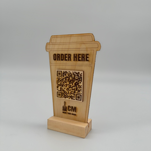 QR Code signage in cup shape for advertising purpose