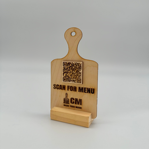 Small Business Chop Board Menu with QR Code