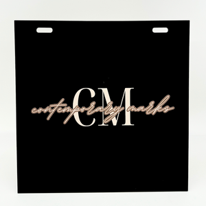 Contemporary Acrylic custom business logo blade sign in 15x15 black