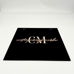 Outdoor logo boutique sign in 15x15 black
