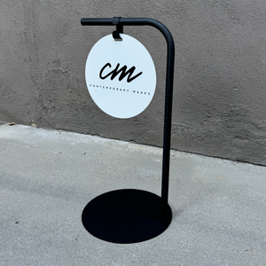 Modern Metal Sidewalk Sign 14x30 Frame Magnetic Board Minimalist Chalkboard Sign Black Frame with White Board