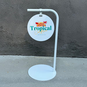 Modern Round Sidewalk Pathway Sign 14x30 Frame Magnetic Board with Doubled Sided Chalkboard Sign White Frame with White Board