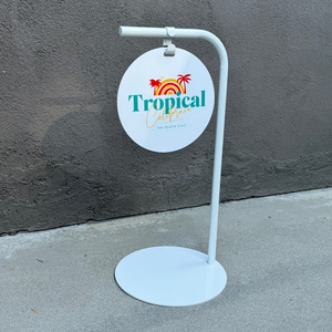 Contemporary Metal Sidewalk Sign 14x30 Frame Magnetic Board Minimalist Chalkboard Sign White Frame with White Board