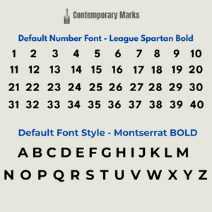 Contemporary Marks Table Number Signs  default number and font style