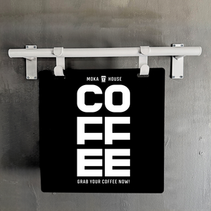 Contemporary Marks Hanging Sign for Moka House Coffee