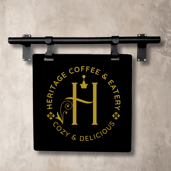 Contemporary Marks Wall Hanging Sign - Heritage Coffee & Eatery