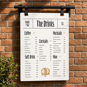 Custom Hanging Menu Sign