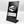 A black freestanding large metal counter sign with a white Wi-Fi logo and sample credentials, photographed on a clean light gray studio background.