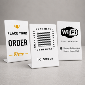Large Custom Magnetic Tabletop Counter Signs, 6"x9" UV Printed Display (Set of 3)