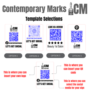 Contemporary Marks pre-set templates wooden QR Code Stand for Social Media